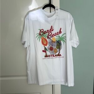 Abercrombie & Fitch White Bondi Beach Graphic Tee